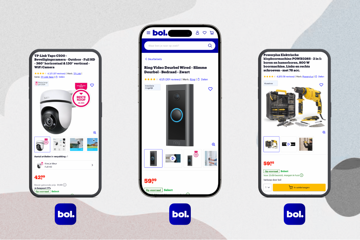 Mixpartij retail: €7.709,37 (RING, Bosch, STANLEY, TP-Link) 250 producten