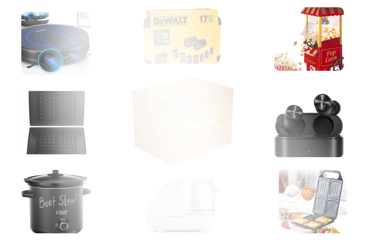 Mixpartij retailwaarde: €524,49 (DeWALT, Kenwood, Russell Hobbs) 11 producten