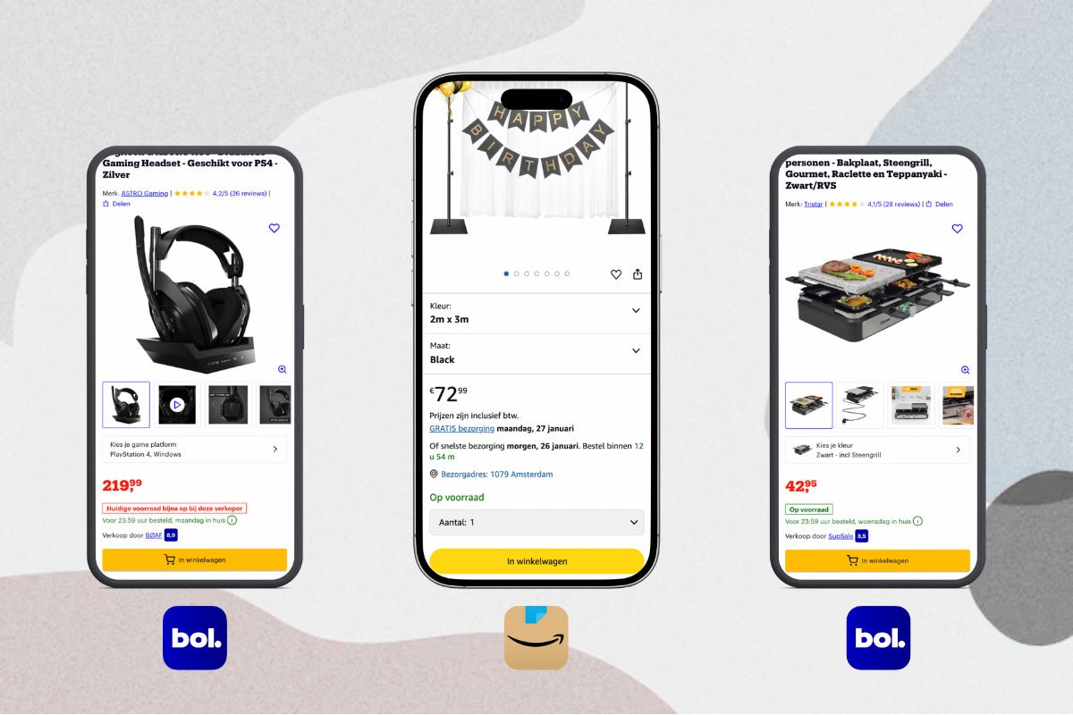 Mixpartij retail: €1.077,66 (Samsung, Bosch, Logitech) 18 producten
