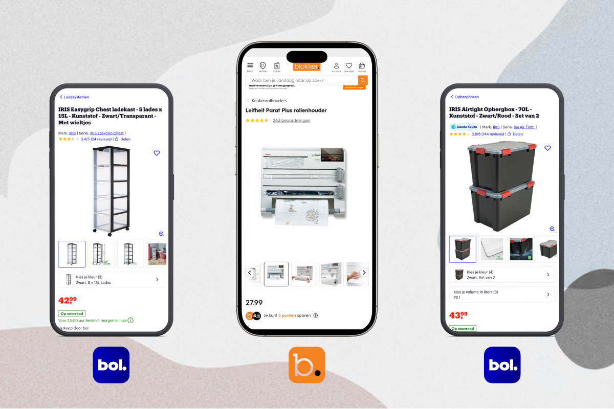 Mixpartij retail: €1.358,70 (BRABANTIA, Curver, Leifheit, Yamazaki) 41 producten