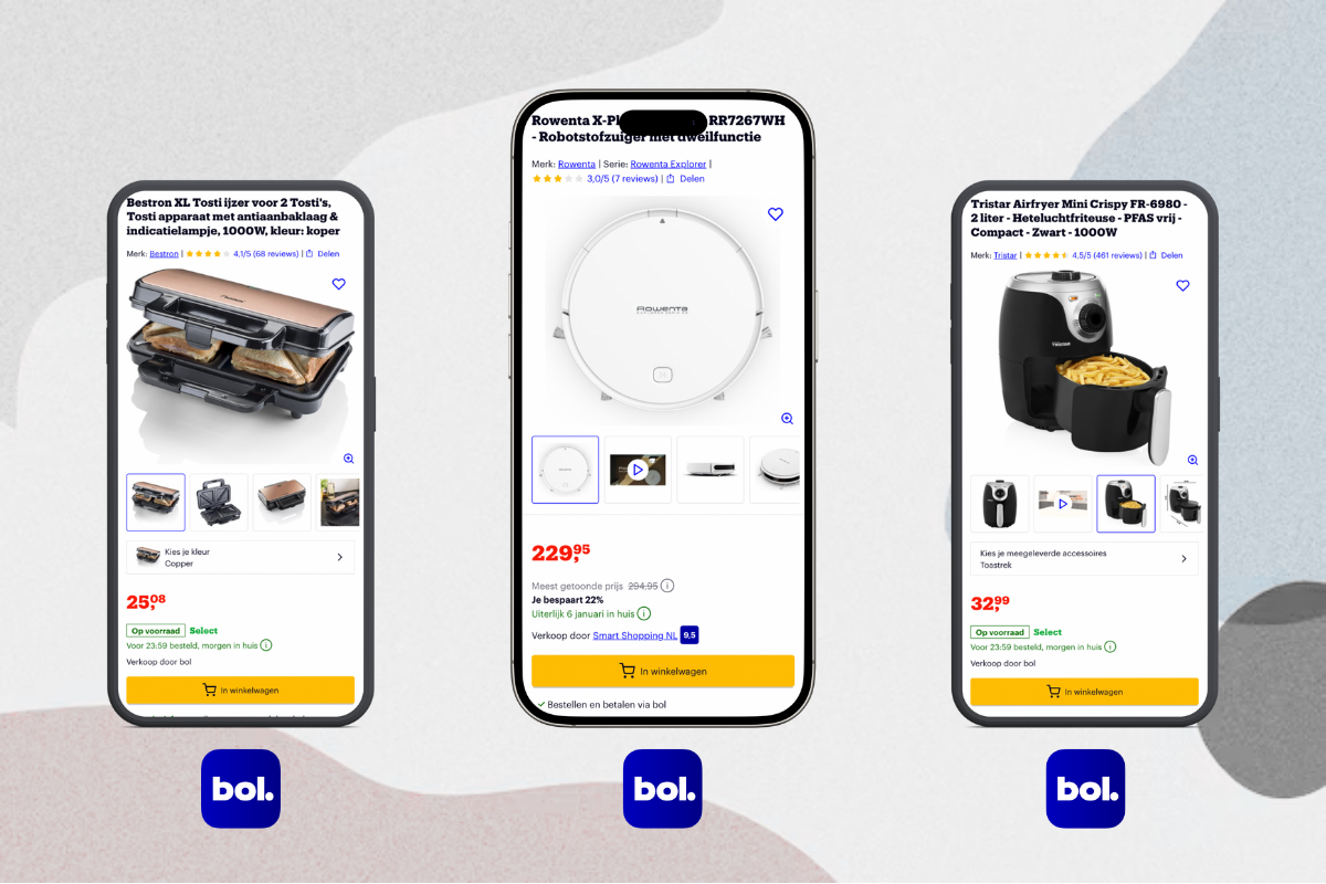 Mixpartij retail: €1.113,34 (Tristar, Bestron, Russell Hobbs, Brabantia) 22 producten