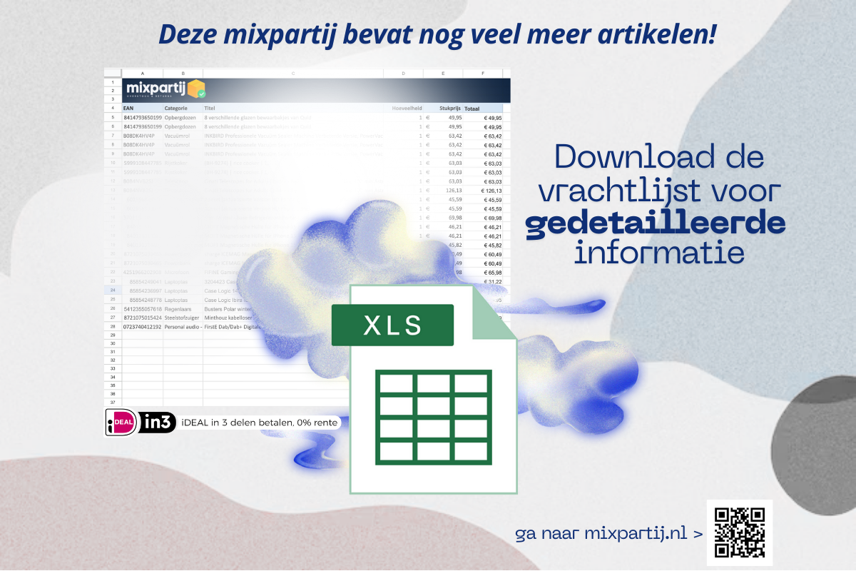 Mixpartij retail: €1.061,68 (Philips, Seagate, PRINCESS, Belkin) 24 producten