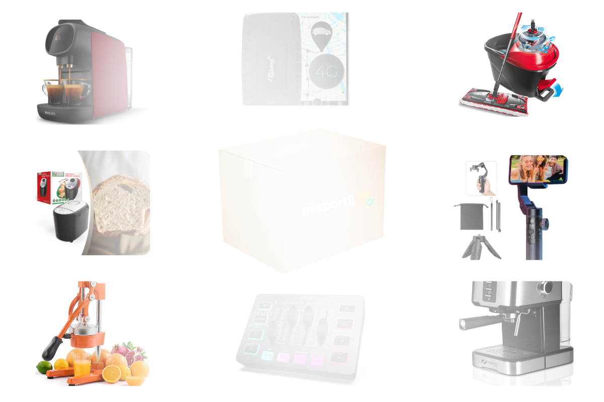 Mixpartij retailwaarde: €610,97 (Philips, Vileda, Magani) 8 producten