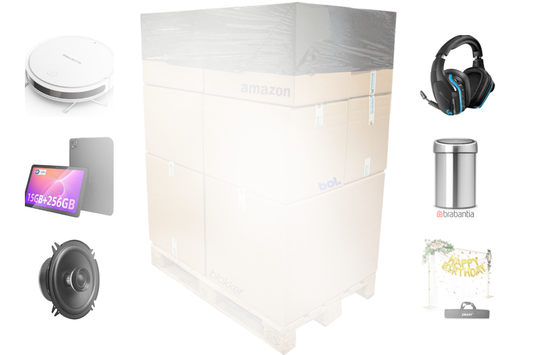 Mixpartij retail: €1.251,45 (Rowenta, Linksys, Logitech, Brabantia) 15 producten